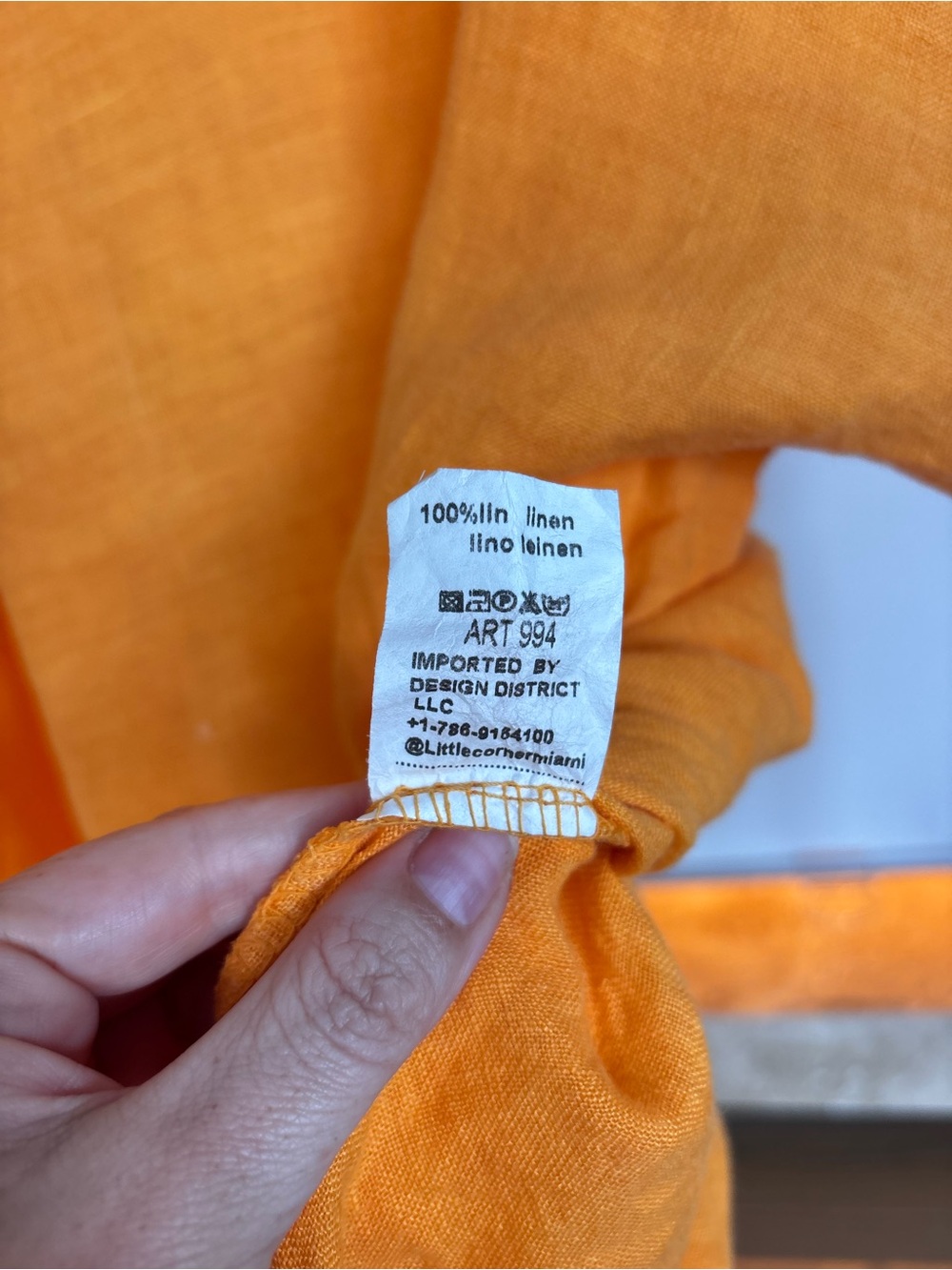 100% Linen Made in Italy Orange Lagenlook Oversized Top L Luxury - Picture 4 of 9